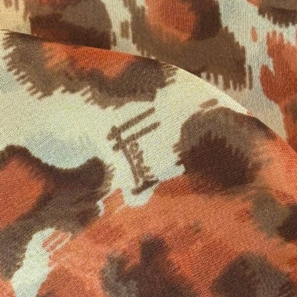 Vintage Signed Honey Brand Scarf 100% Silk Animal Print - Picture 5 of 12